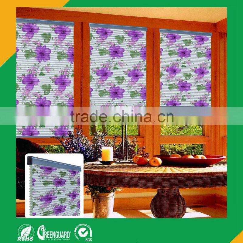 100% ployester nonwoven cloth curtain fabric printed color fabrice for curtian as honeycomb blinds