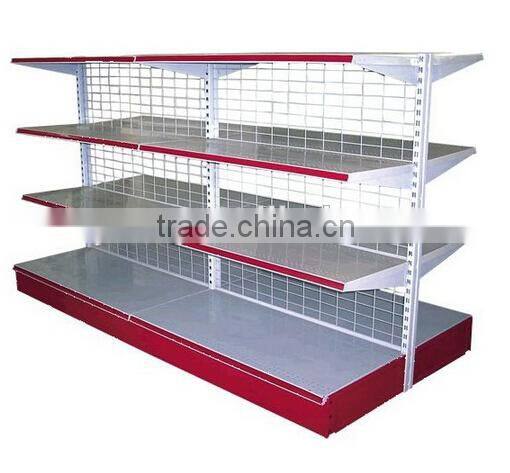 2015 new supermarket double sides shelf gondola display rack