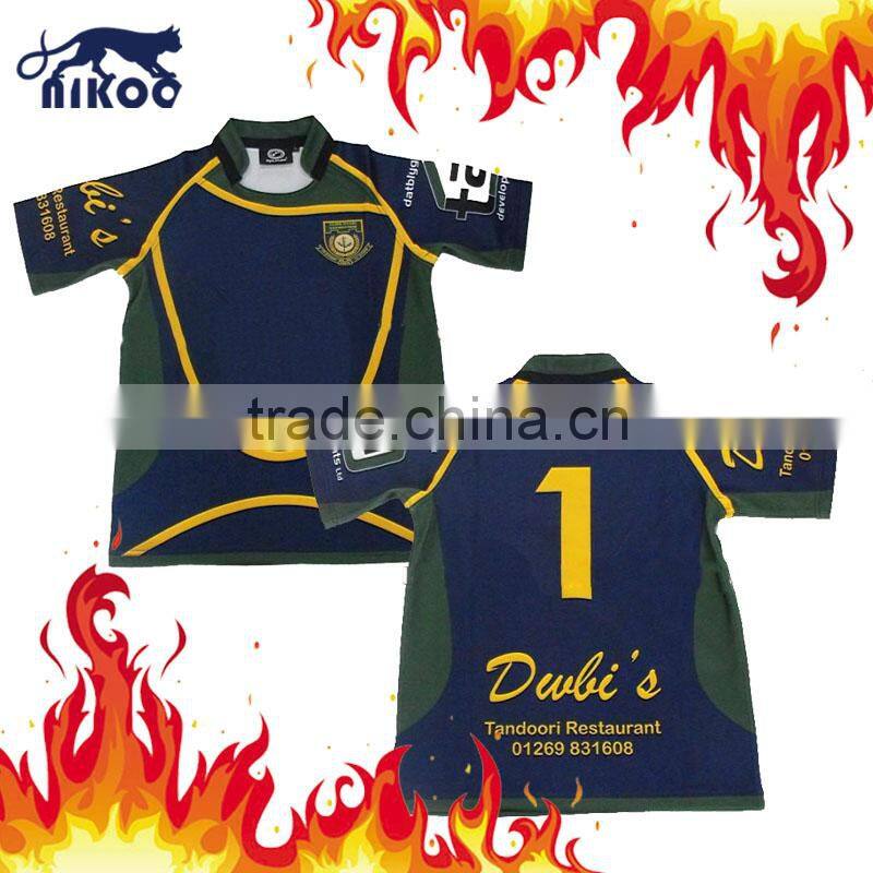 100% polyester cool dry sublimated printing men's rugby football jerseys