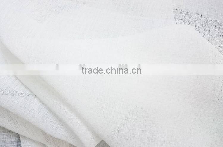 Plain coloured polyester linen curtain fabric