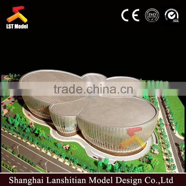3d acrylic material architectural model with modern design and nice landscape