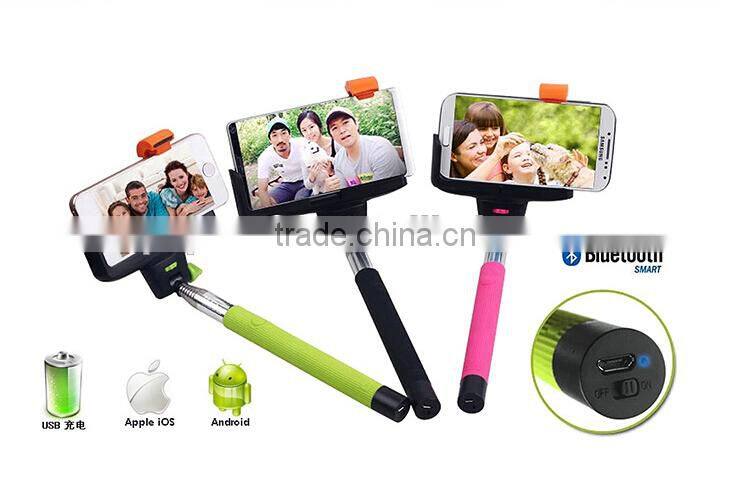 Factory Cheap price Monopod Self-portrait Camera selfie stick with bluetooth shutter button