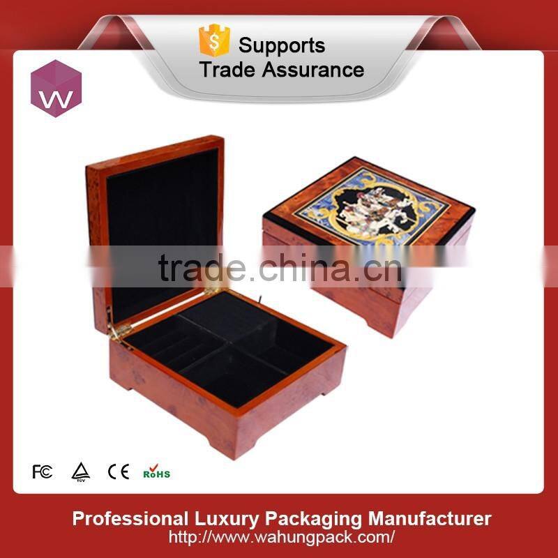 Elegant luxury wood musical jewelers box