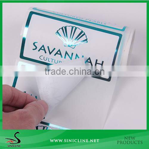 Sinicline Art Paper Sticker Logo For Cosmetics/Foil Stamping Logo Sticker In Roll