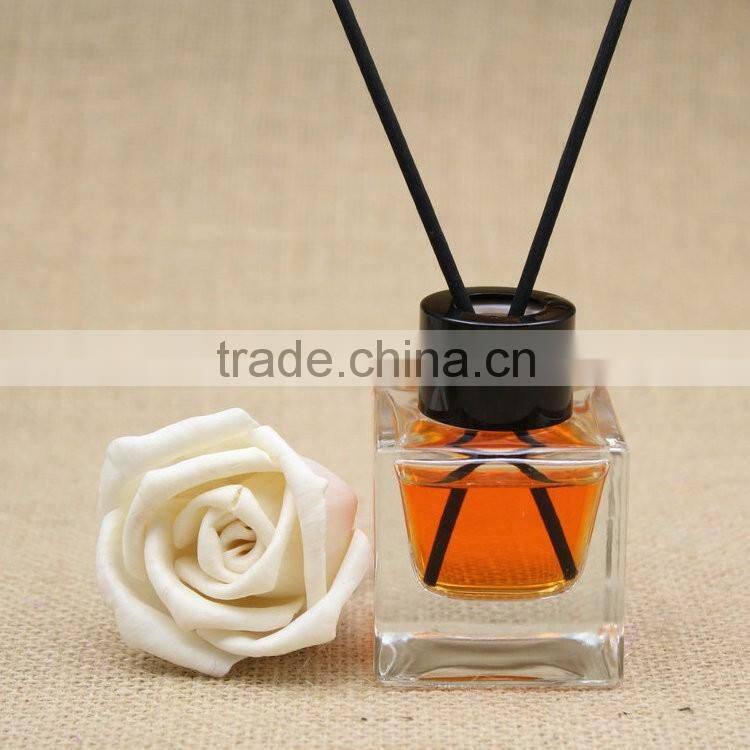 40ml mini square glass reed diffuser bottle with black screw cap wholesales