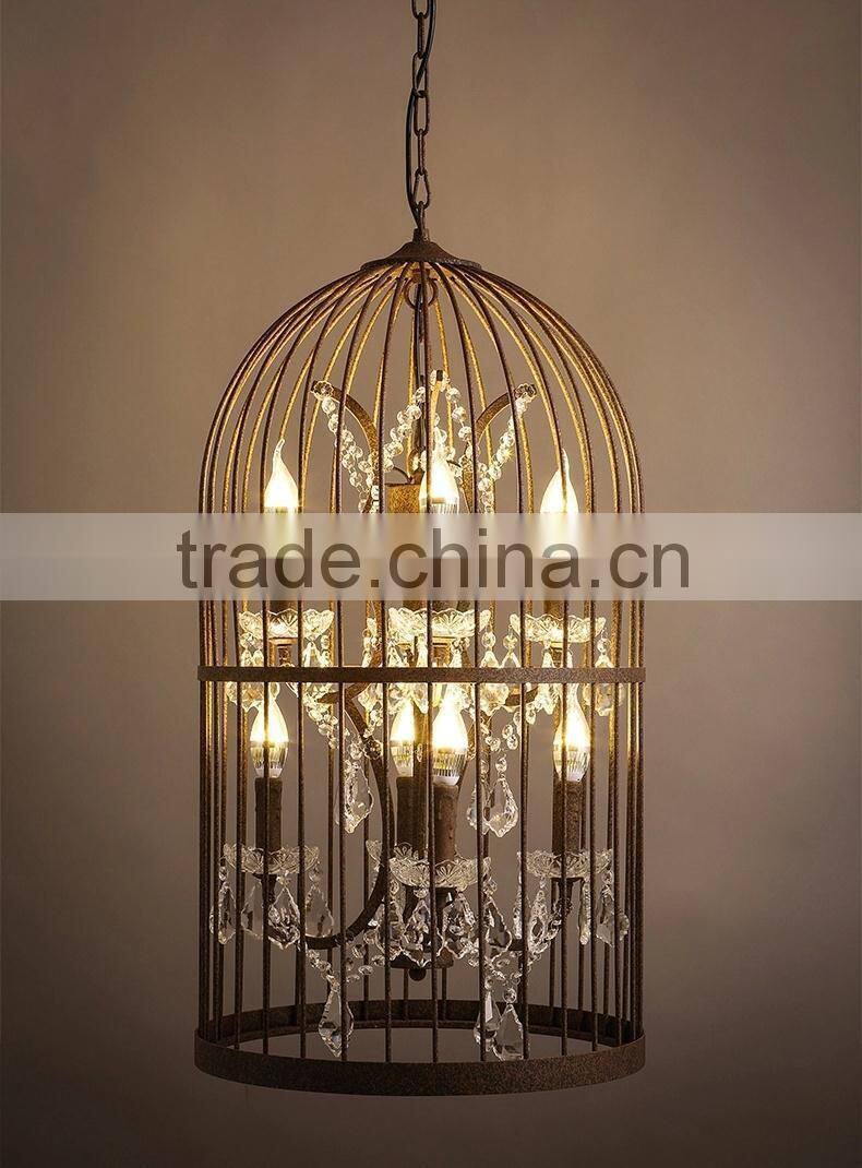 Rust vintage crystal iron chandeliers for restaurant