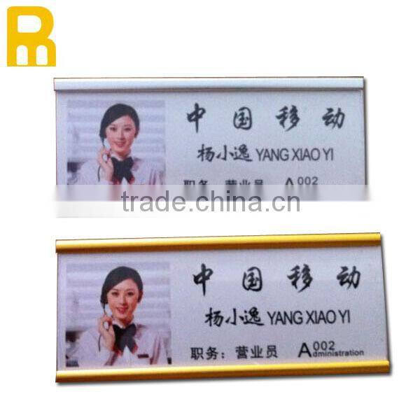2014 hot sell new products custom logo metal name badge clip