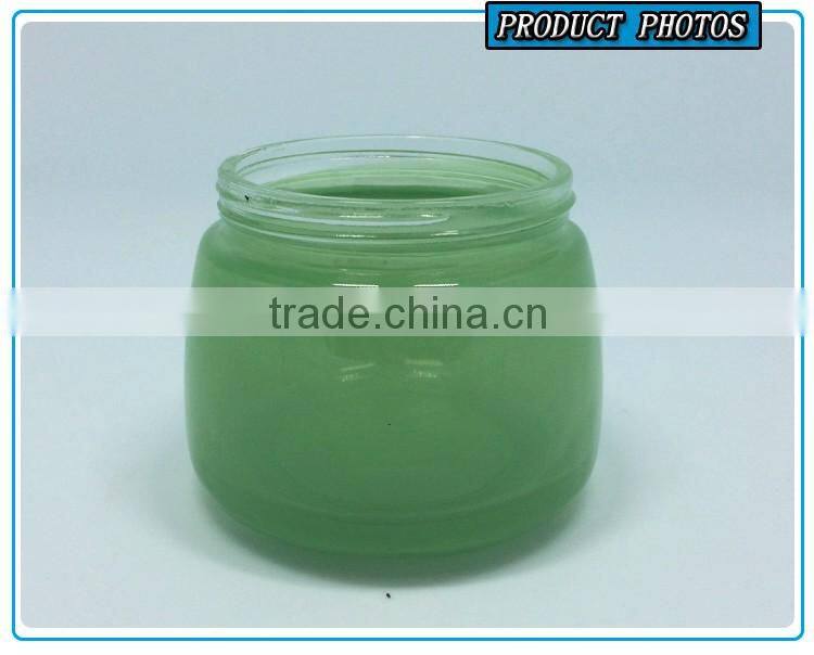120ML Green and Pink coloured glass cosmetic jar