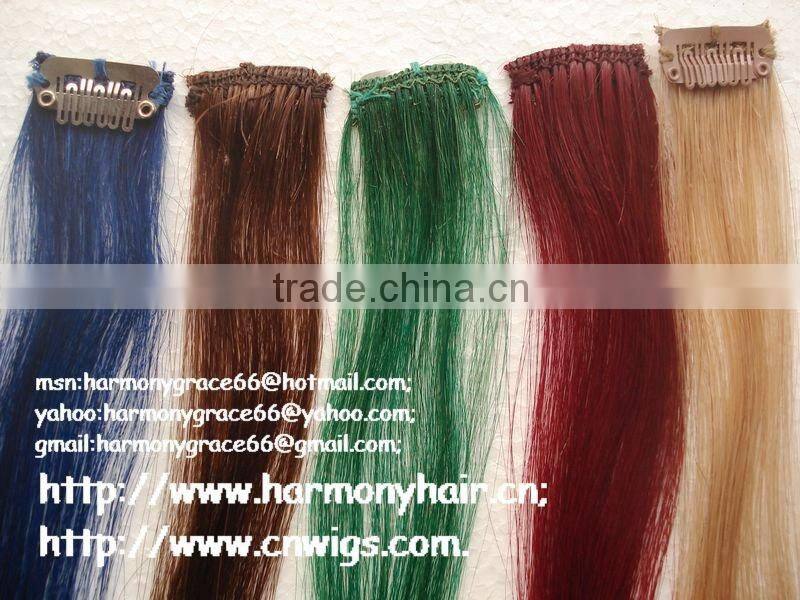 Quality single clip in hair extension/one piece clip in human hair extensions/one piece clip in curly hair extension