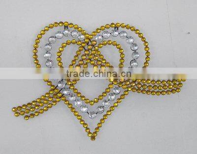 100691EA-- Crystal and Iron Double Heart