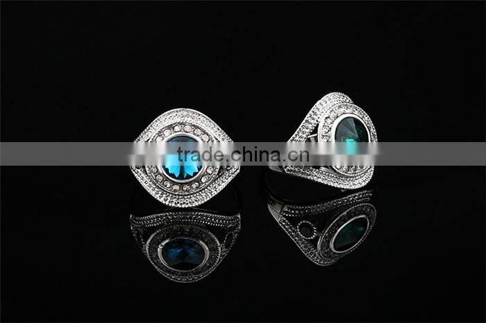 One dollar shop fashion jewelry crystal rhinestone zin alloy ring for girls
