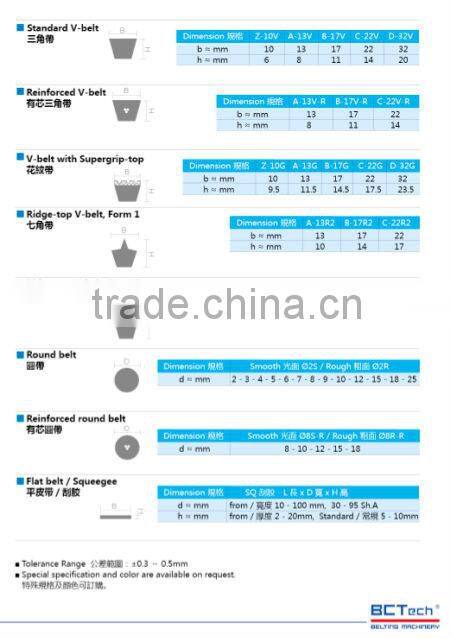 PU V-Belt & Round Belt - Different Type & Color
