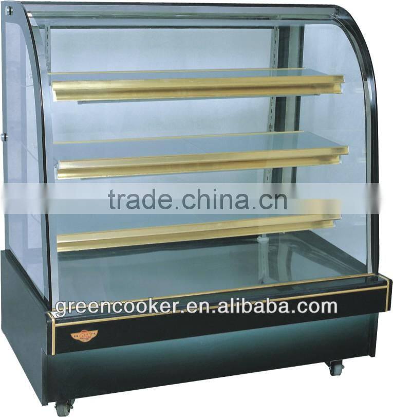 sliding glass front open cake display showcase