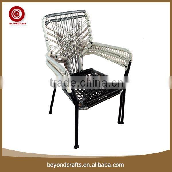 Beautiful comfortable countyard mixed colors iron rattan chairs