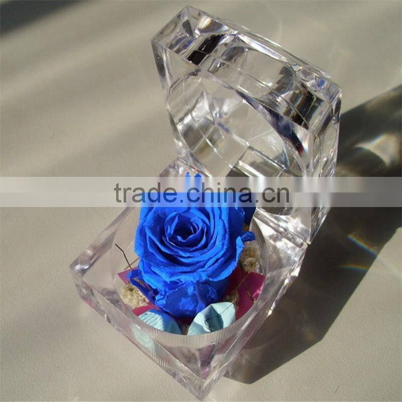 2016 Hot sale, Clear acrylic box for fresh roses display with customized logo and size