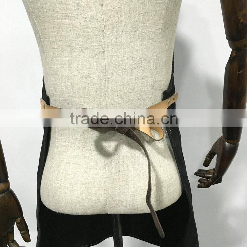 custom high quality black canvas apron for men