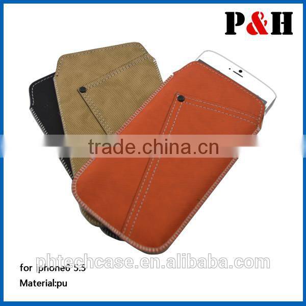 Pull Tab leather pouch case for Iphone 6 5.5 inch