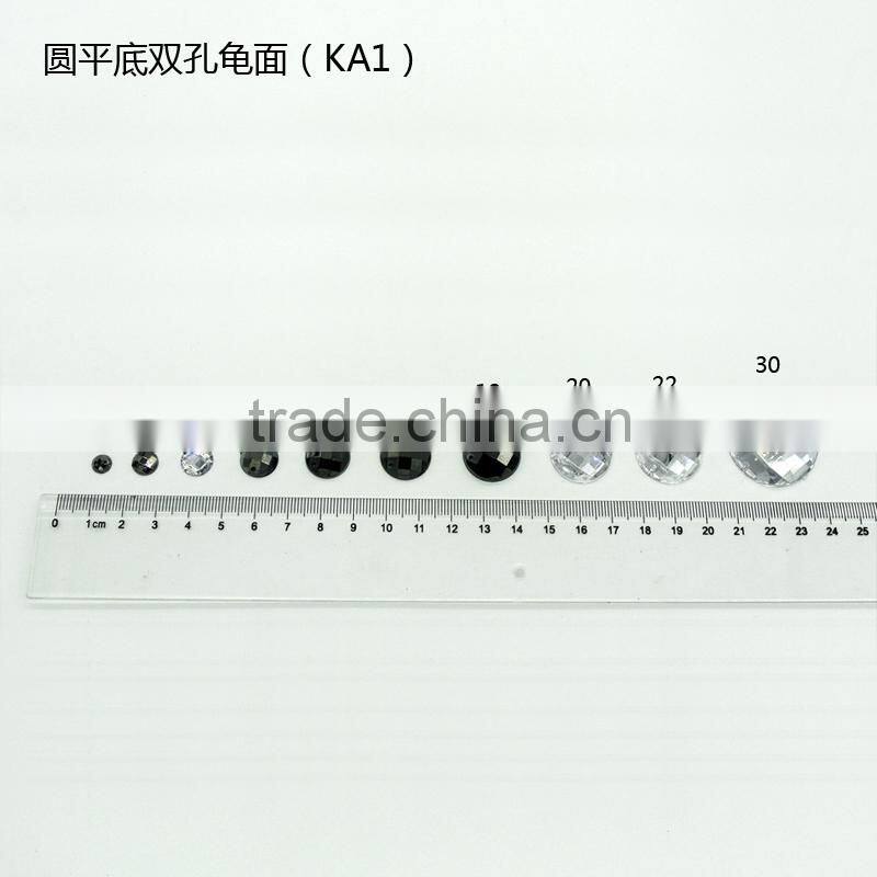 KA1 round chessboard flat back acrylic stone two holes sewing on craft apparel garment accessories decoration fitting