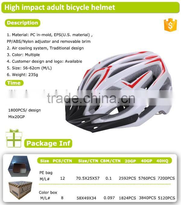 In mold PC shell with visor racing bike helmet