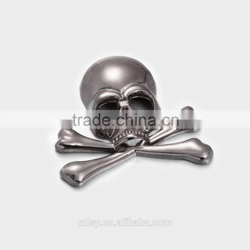 High quality skull washable metal label for buyers Brightness C1-80060