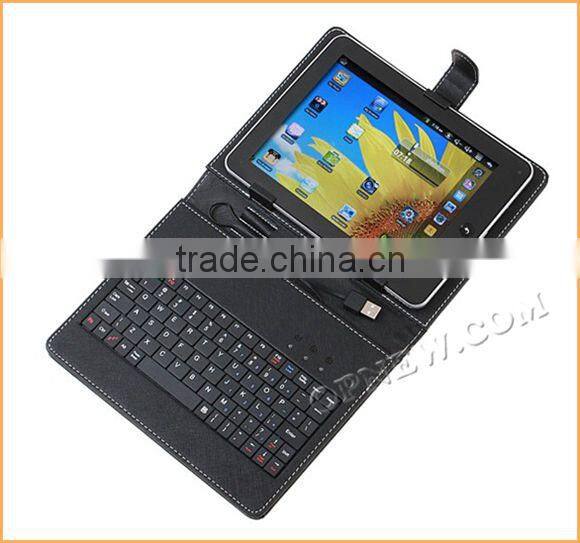 8" Keyboard Leather Cover Case QWERTY USB/mini USB/Micro Bracket Bag for 8 inch Tablet PC MID PDA Drop Shipping OPNEW Wholesale