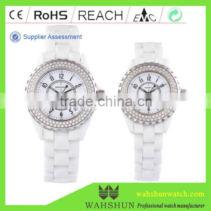 Best quality Swiss movement ceramic band zirconia ceramic watch