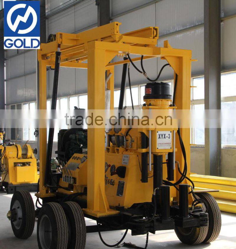 Efficient hot sale trailer mounted XYX-3 Subgrade grouting hole drilling rig with ISO certificated