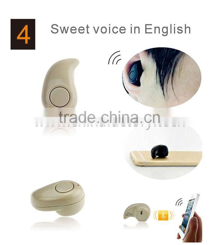 2016 popular and fashionable S530 micro bluetooth earpiece invisible spy earbud