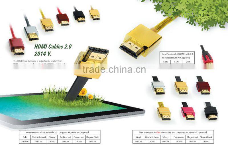 High Speed FLAT HDMI V1.4 colorful Cable, M / M,HIGH QUALITY