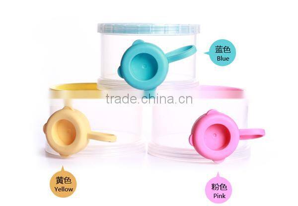 2014 BPA free pp baby milk powder container with 3 cases