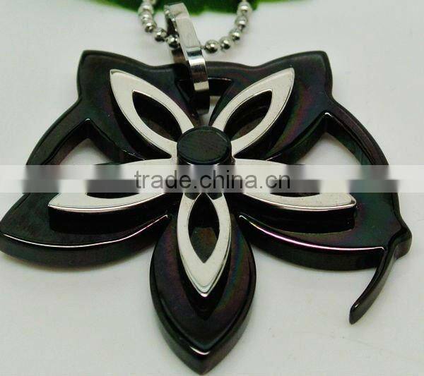 New design black lotus flower pendant