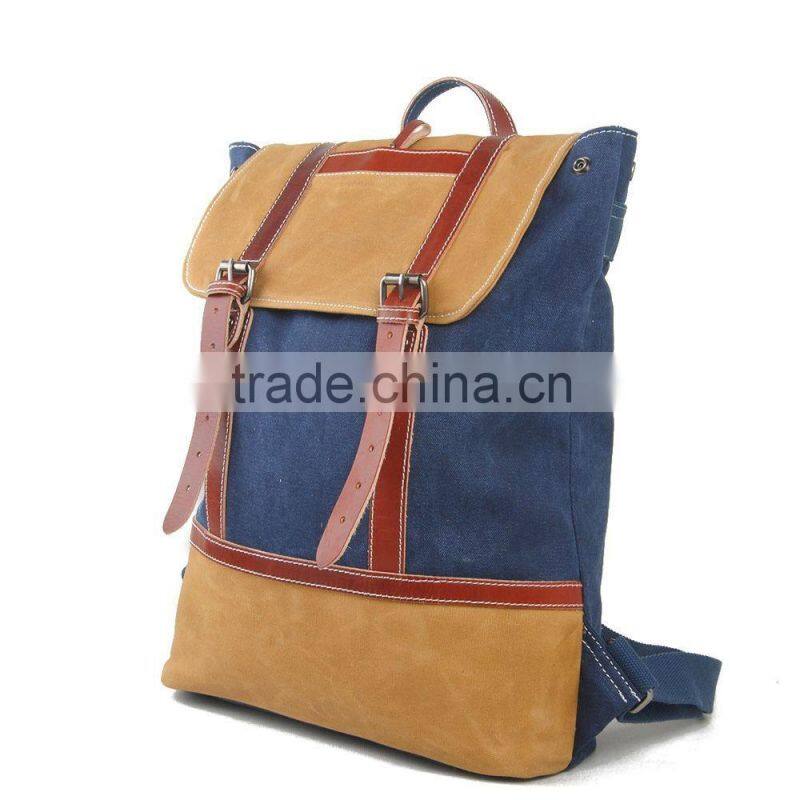Trendy eminent waxed canvas 15inch laptop travel backpack laptop rucksack wholesale laptop backpack bag from guangzhou supplier