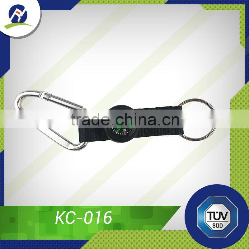 printed carabiner lanyard with compass