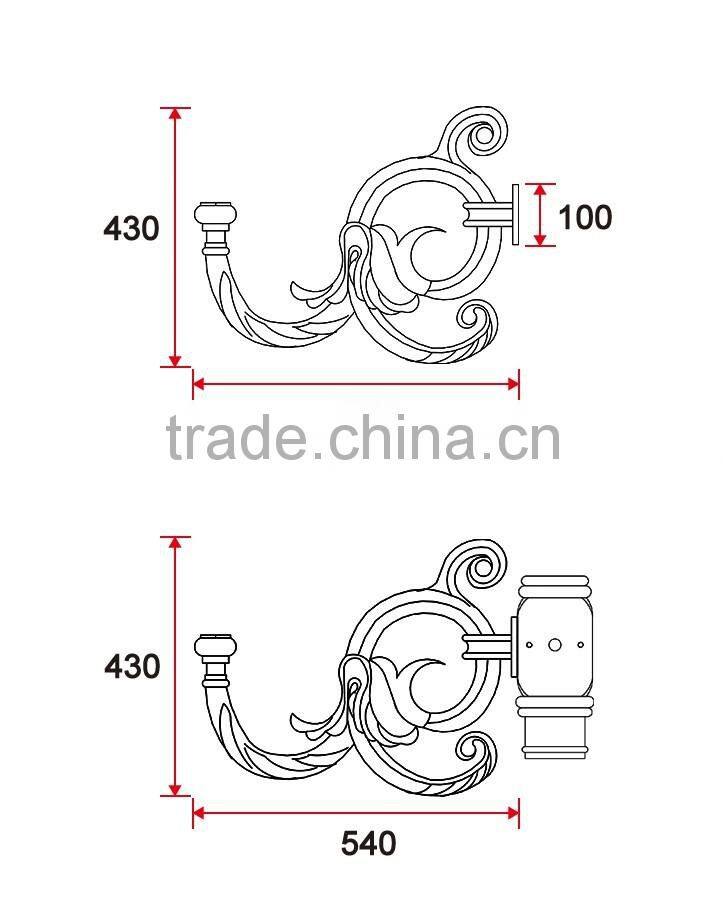D024 Outdoor Garden Lighting Decorative Cast Aluminum Lamp Arm