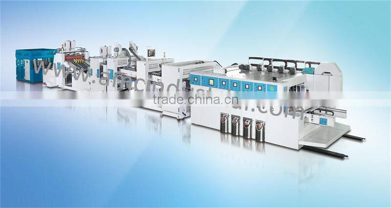 GMFG Flexo Printer Slotter Die-cutter with Folder gluer in line