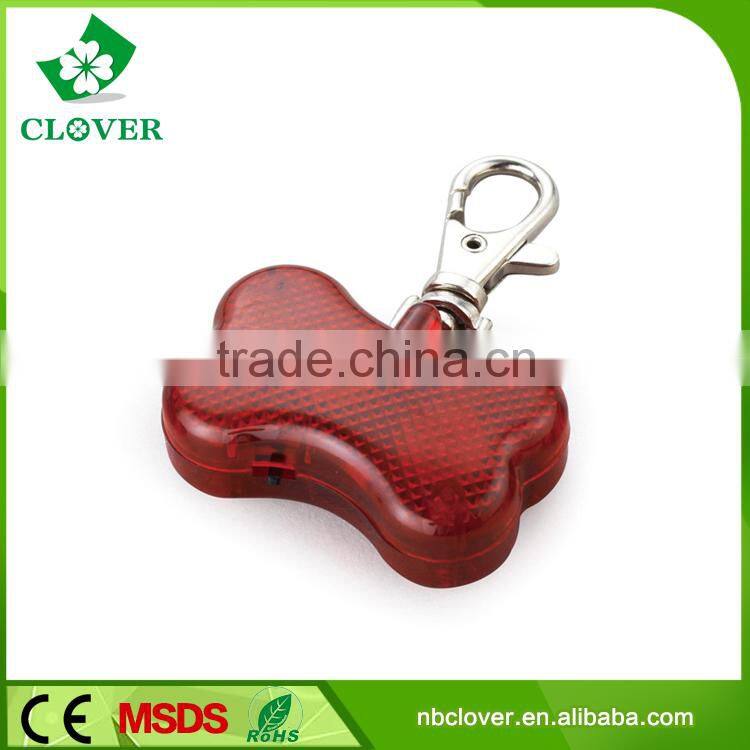 Bone shape pet 2 led flashlight plastic material led keychain