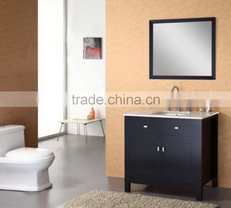 Espresso Modern Waterproof Bathroom Wooden Cabinet