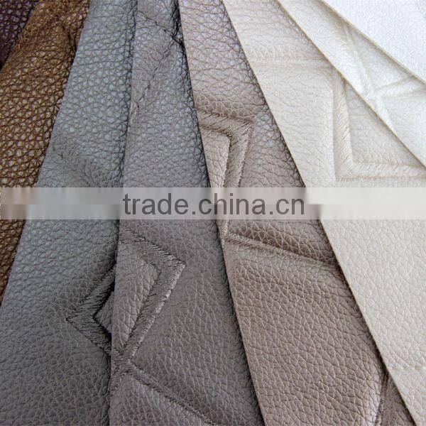 Semi PU leather for furniture textile material usage with silver color