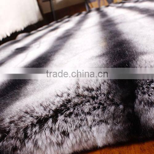 High Quality Luxurious Chinchilla Fur Rex Rabbit Fur Rug for Parlour