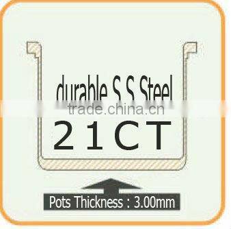 Stainless Durable thick bottom short cooking pot