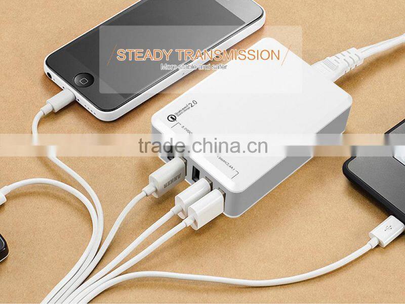 6 ports 60W wall charger desktop charger/home charger with QC2.0/3.0 port