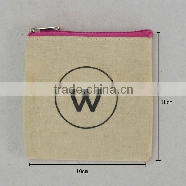 fashion small canvas zipper bag made in china