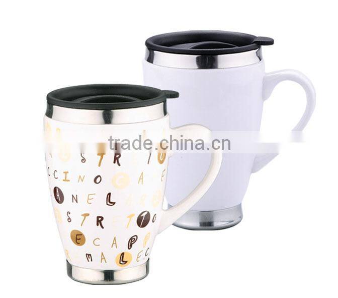 hotsale promotion stainless ceramic mugs