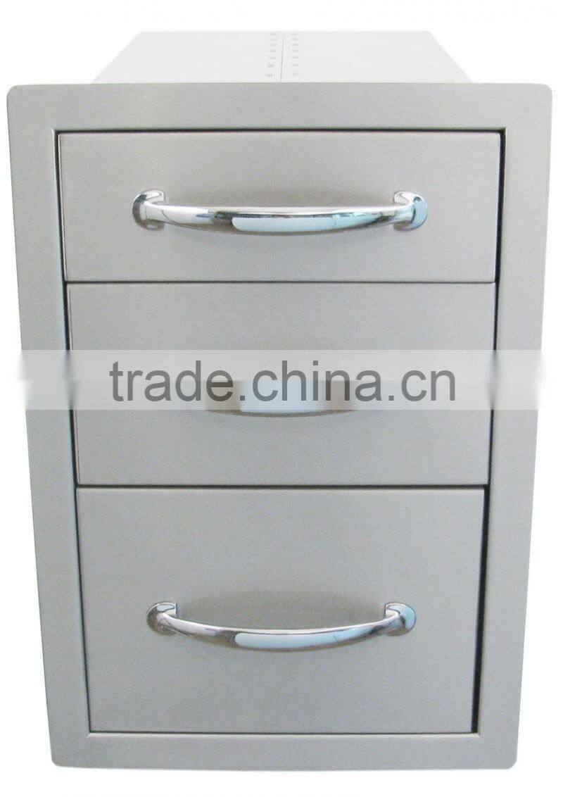 Icegreen Office Use Stainless Steel Storage Cabinet With Flush Triple Access Drawer