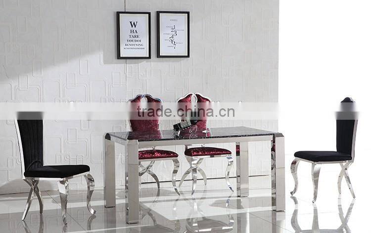 Luxury arc back banquet hall chair metal legs dining room chair