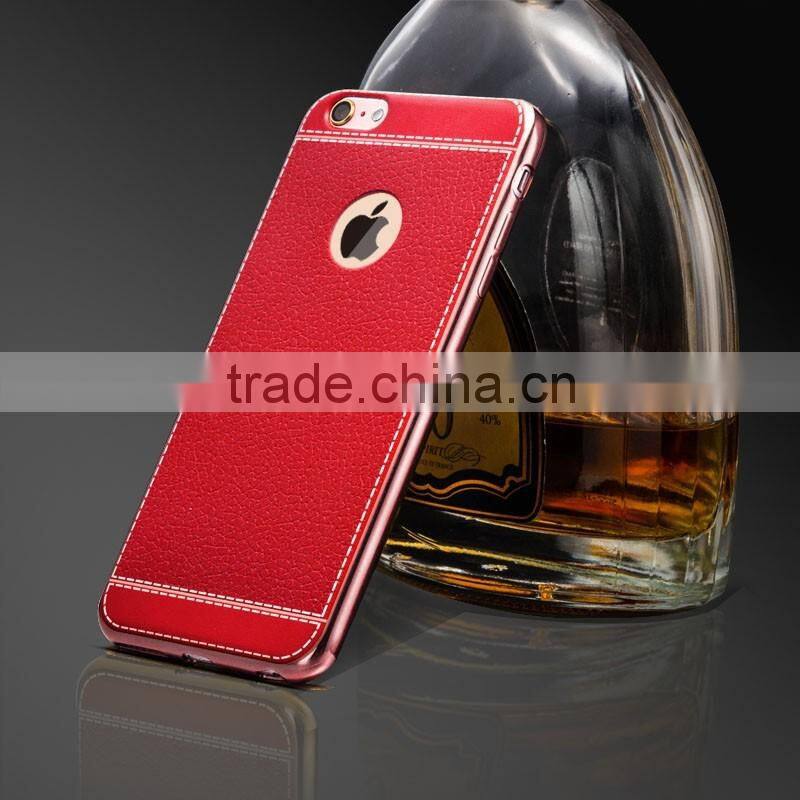 Litchi Grain Luxury Plating TPU Cover Case for iPhone 7 7 Plus Soft Silicone Plating Bumper Case for iPhone 7 7 Plus