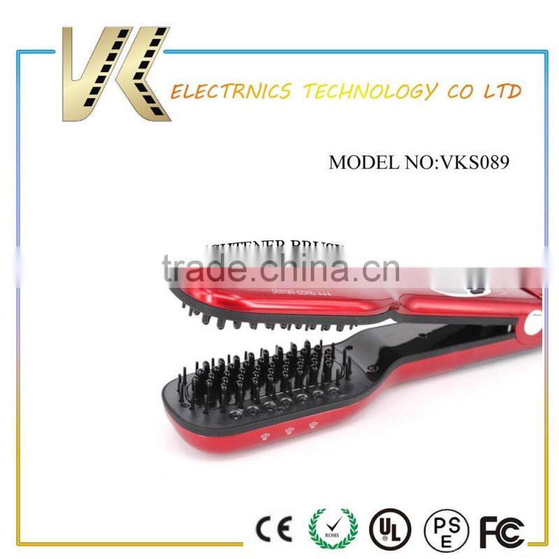 2016 Best Gift New Developed LCD Display Electric Steam Hair Straightener Brush Steam Hair Straightener