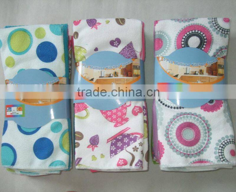 water absorbed plain solid colour transfer printing polyester /polyamide microfiber towel set