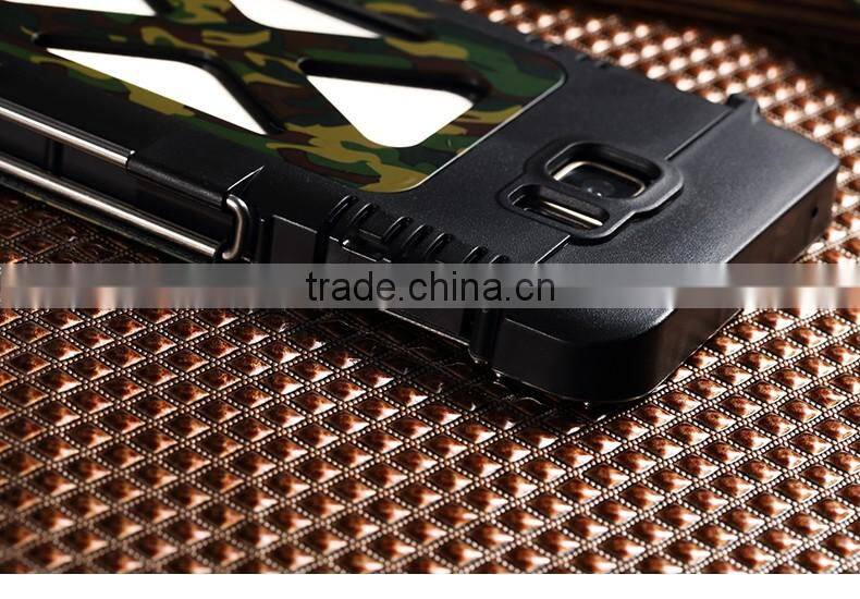 Stainless Steel Flip Smart Cover 360 Iron Man Metal Cover Case for Samsung Galaxy note 5 Camouflage Cool Style