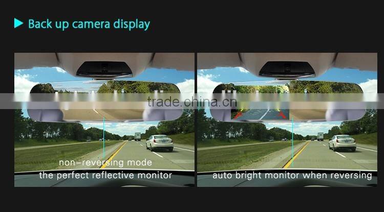 4.3 inch frameless mirror link synchronize the informations of your smart phone, reverse camera